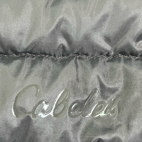 Womens Cabelas Duck Down Insulated Long Sleeve Puffer Jacket Grey Small Petite - Picture 12 of 13